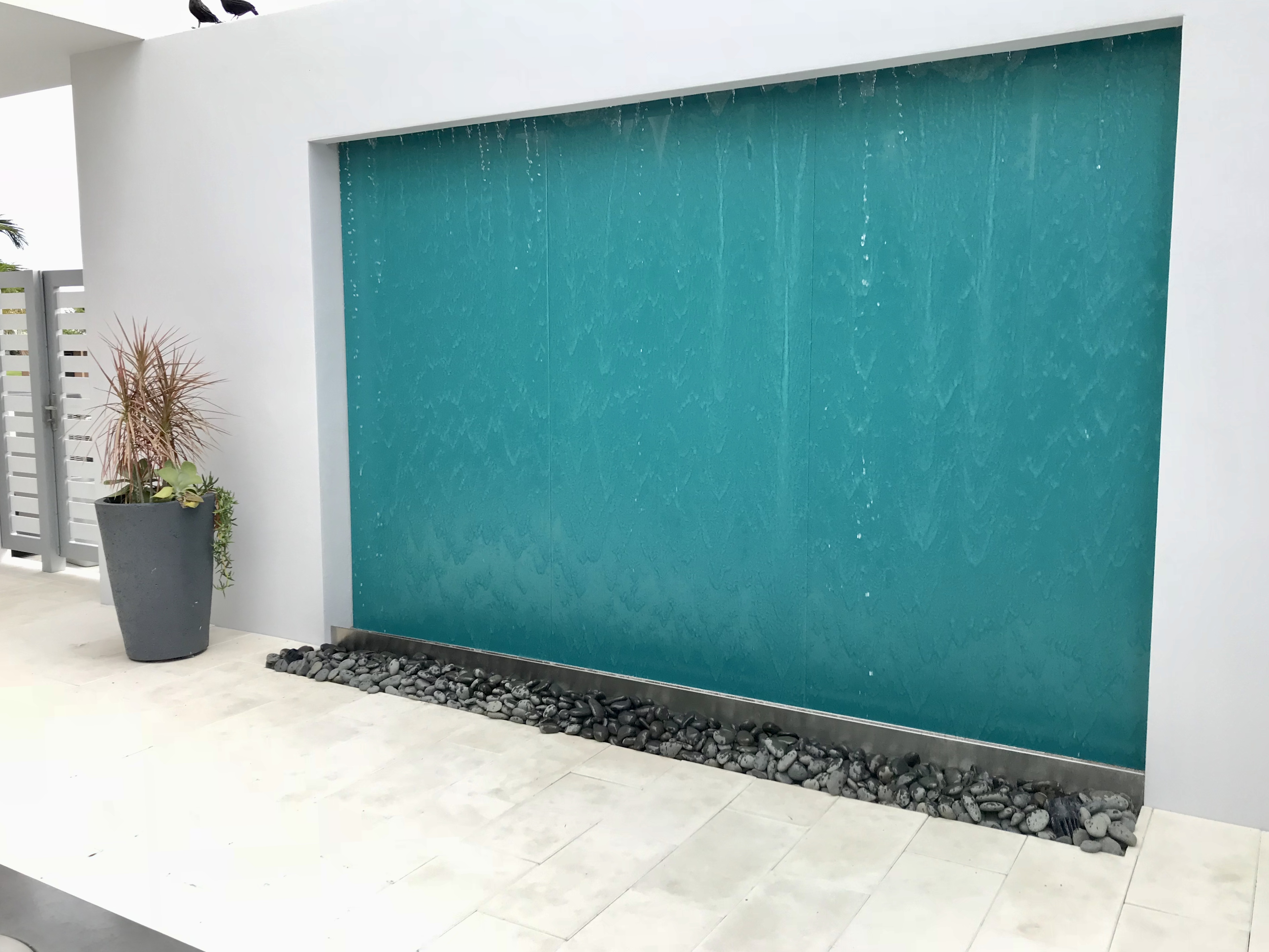 painted glass water feature
