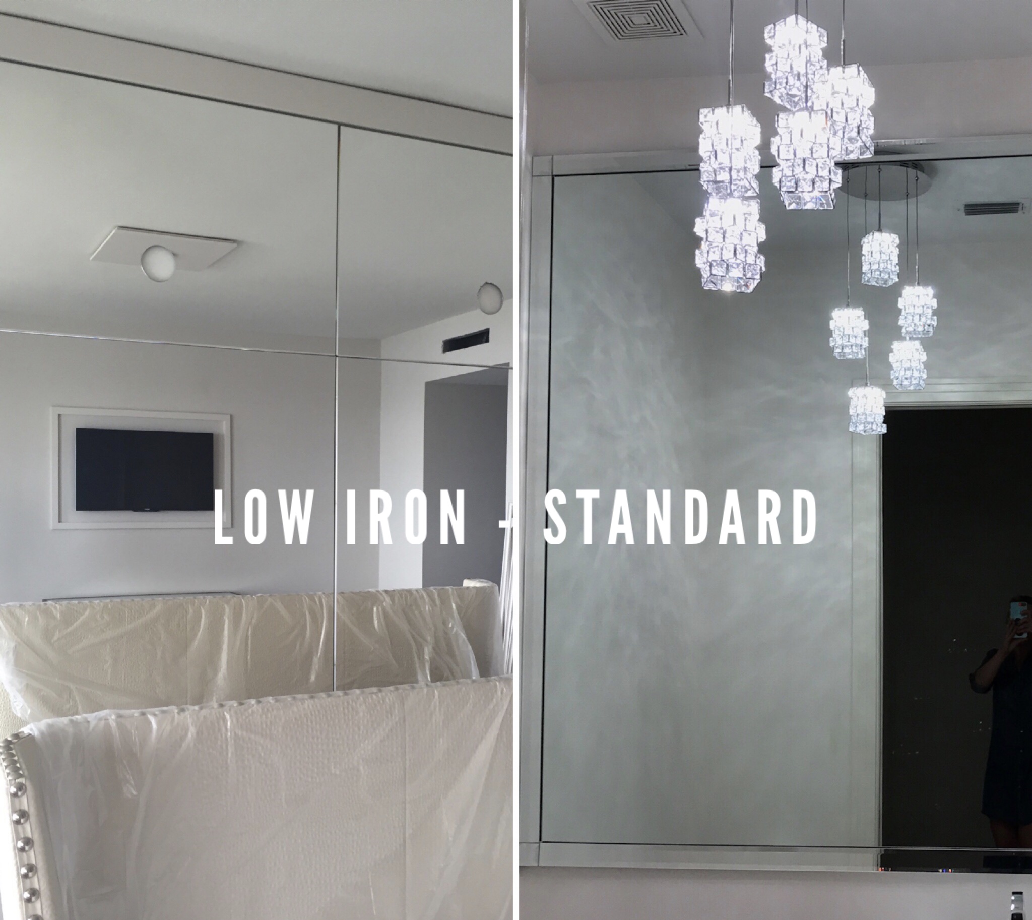 low iron mirror vs. standard clear mirror