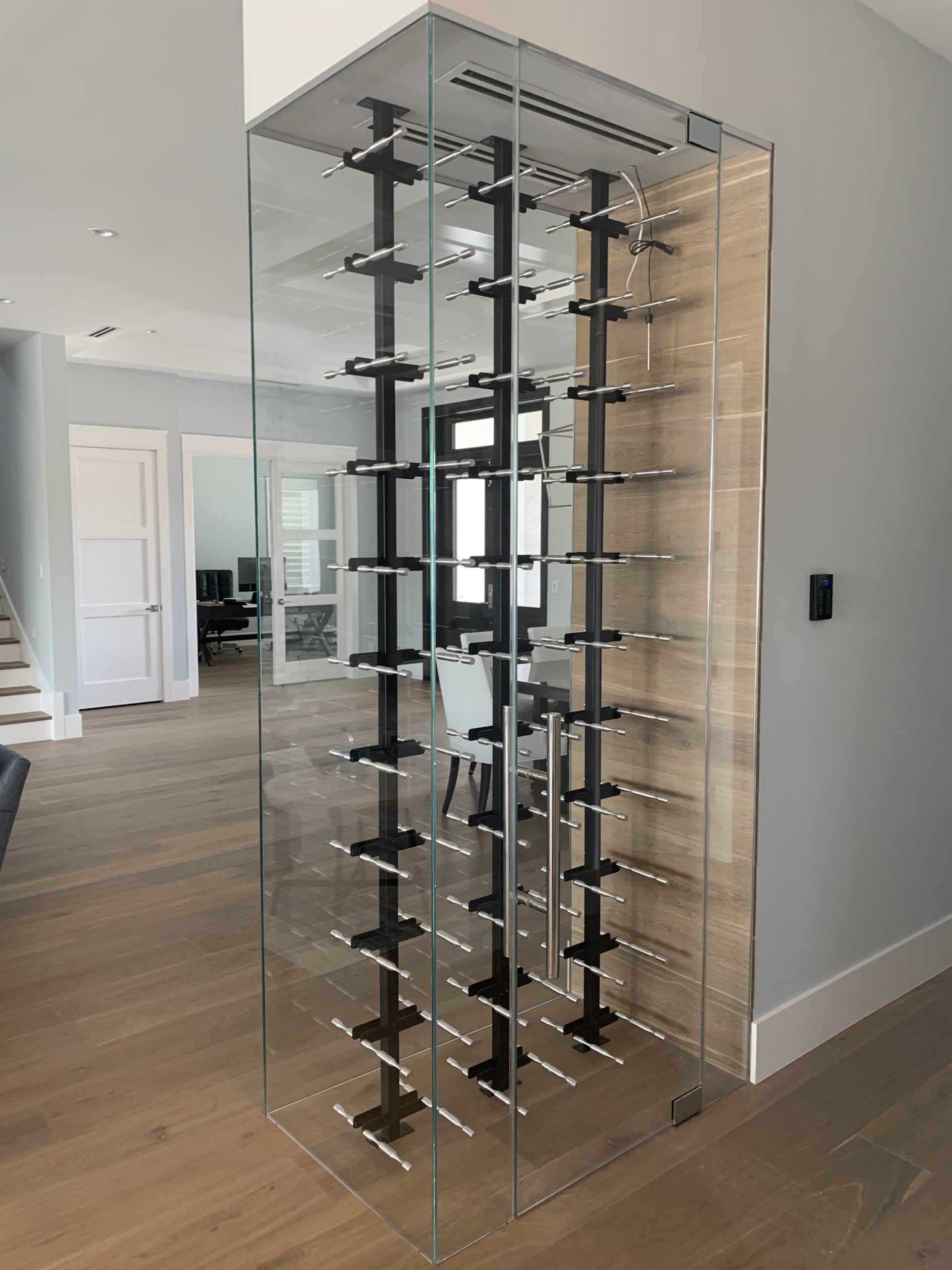 Designing And Building A Contemporary Glass Residential Wine Wall Custom Wine Cellars San