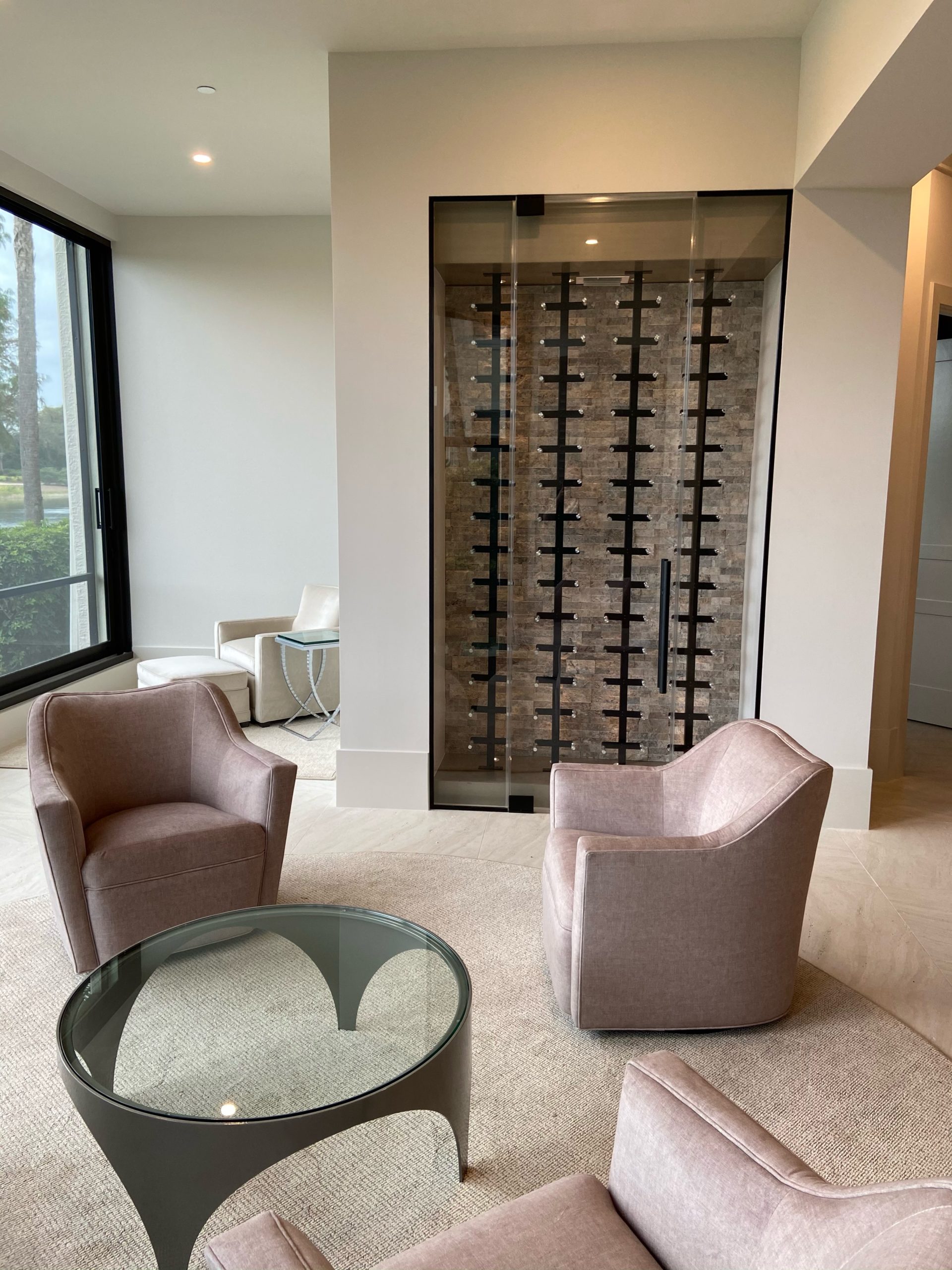 glass enclosed wine room
